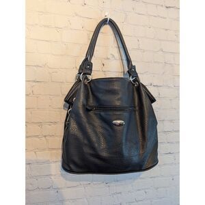 Reflections large Black faux leather purse